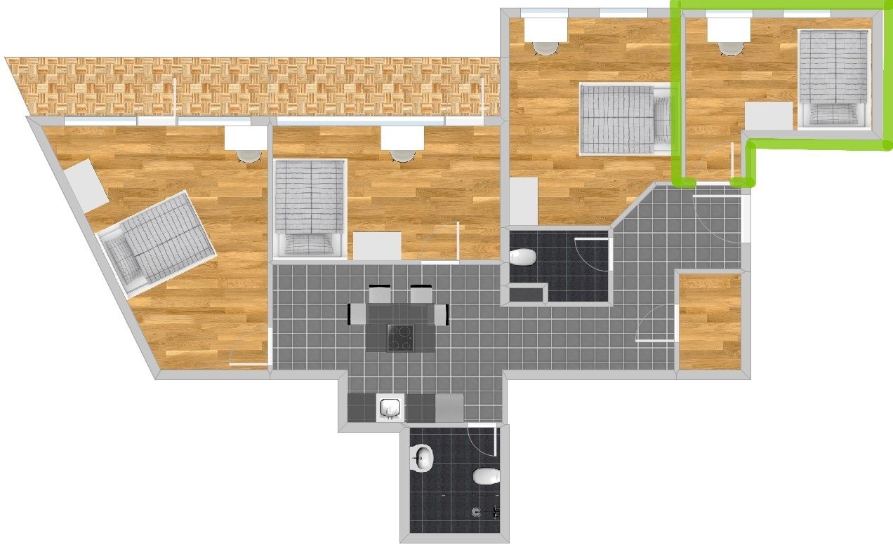 Großes Zimmer in moderner 4er-WG in Nürnberg am Nordring