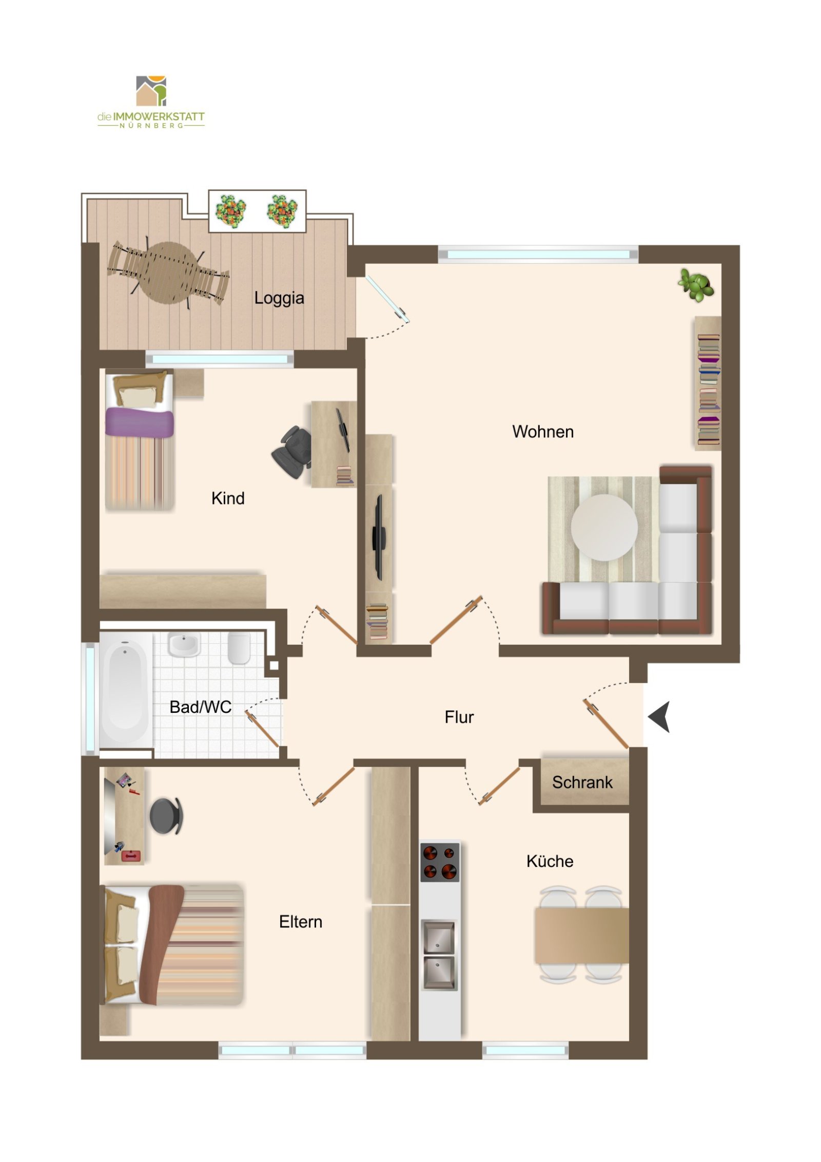 Provisionsfrei: Zum Selbstbezug oder zur Kapitalanlage - Schöne 3-Zimmer-Wohnung im beliebten Mögeldorf