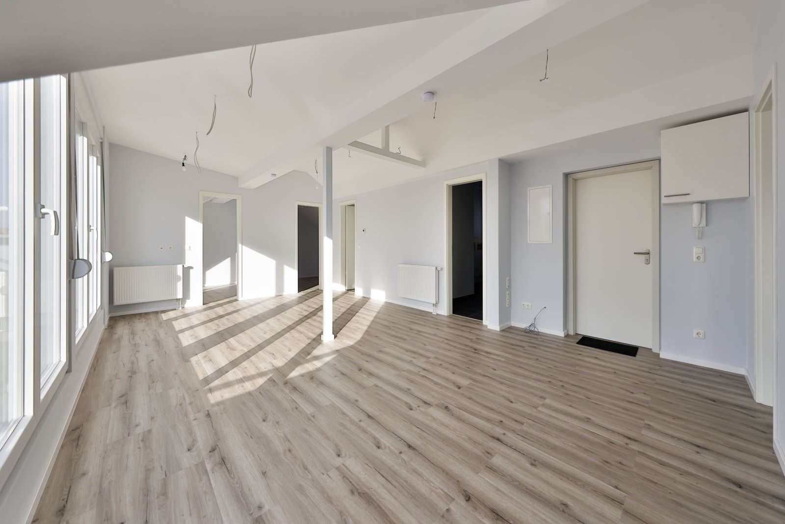 Wohnzimmer Blick zum Wohnungseingang